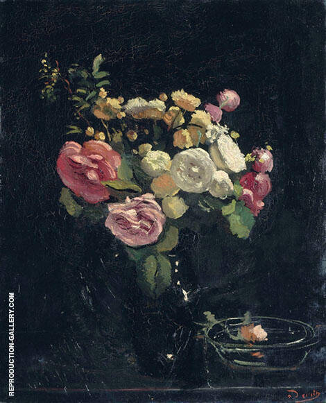Roses Sur Fond Noir 1932 by Andre Derain | Oil Painting Reproduction