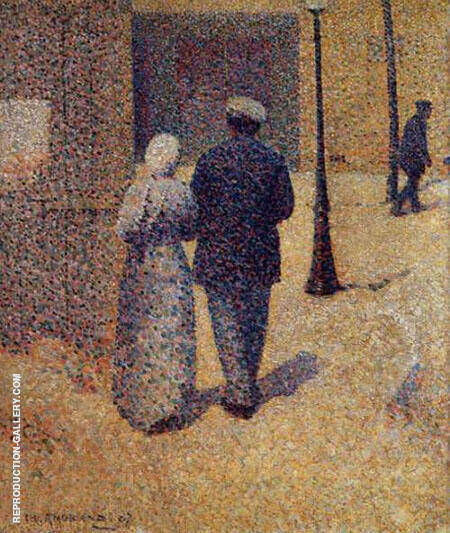 Couple in The Street by Charles Angrand | Oil Painting Reproduction
