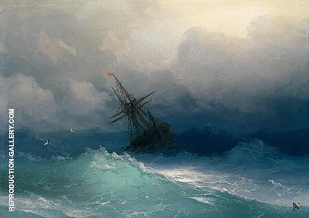 Ships in a Storm By Ivan Aivazovsky