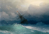 Ships in a Storm By Ivan Aivazovsky