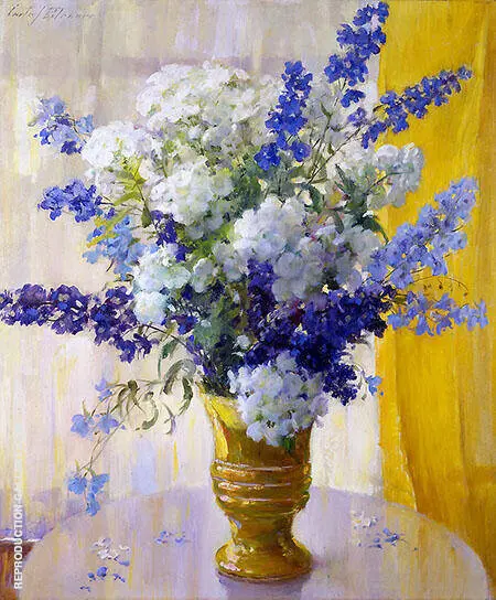 Phlox and Delphiniums By Carle John Blenner