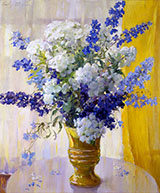 Phlox and Delphiniums By Carle John Blenner