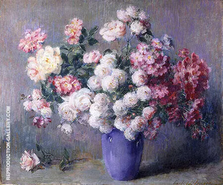 Roses in a Blue Vase By Carle John Blenner