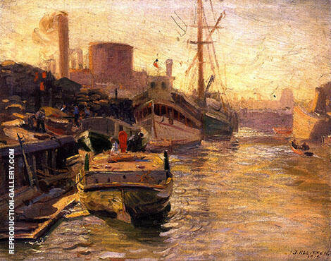 The Chicago River by Joseph Kleitsch | Oil Painting Reproduction