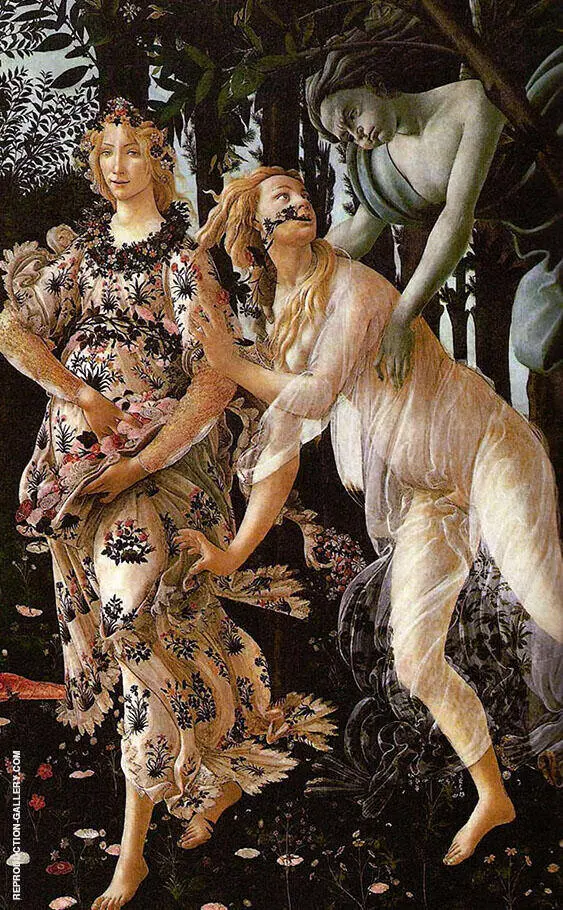 Detail from Primavera c1482 By Sandro Botticelli