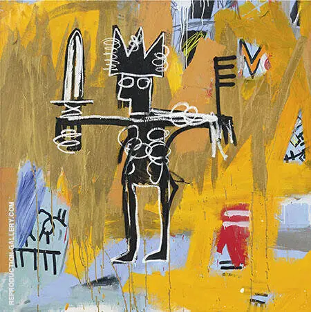 Untitled Julius Caesar on Gold By Jean-Michel-Basquiat