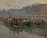 Boats on The Seine By Santiago Rusinol