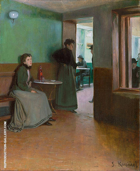 Interior of a Cafe by Santiago Rusinol | Oil Painting Reproduction