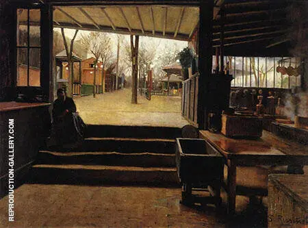 The Kitchen of The Moulin de la Galette By Santiago Rusinol