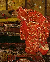Girl in Red Kimono By George Hendrik Breitner