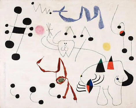 Mujer sonando con la evasion By Joan Miro