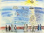 Promeneurs au bord de la mer au Havre 1926 By Raoul Dufy