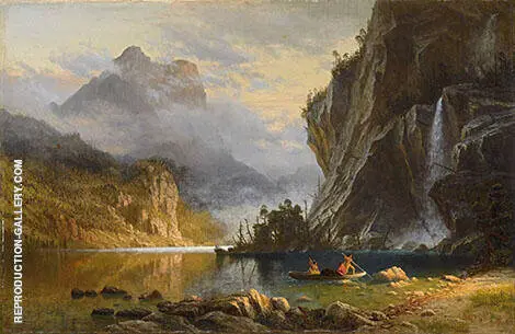 Indians Spear Fishing c1886 By Albert Bierstadt