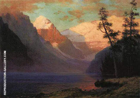 Evening Glow, Lake Louise, Rocky Mountains By Albert Bierstadt