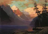 Evening Glow, Lake Louise, Rocky Mountains By Albert Bierstadt
