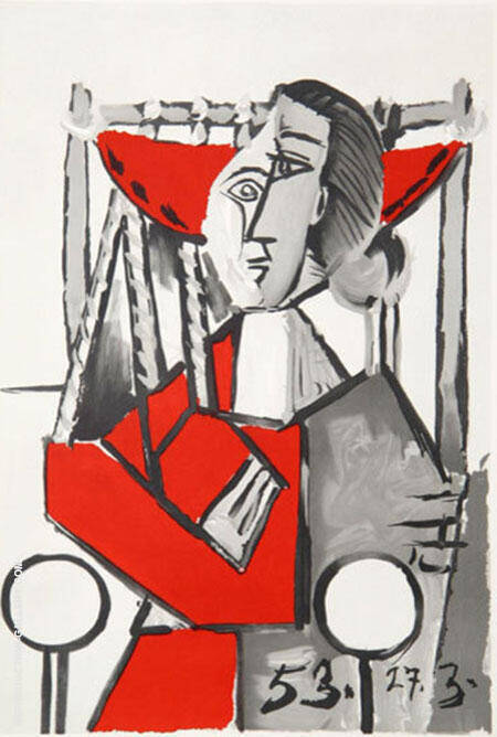 Femme Assise 1953 by Pablo Picasso | Oil Painting Reproduction
