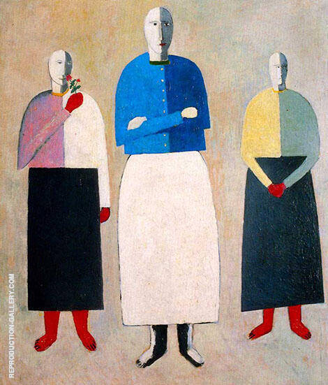 Three Women c1928 by Kazimir Malevich | Oil Painting Reproduction