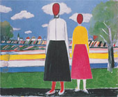 Two Figures in a Landscape By Kazimir Malevich