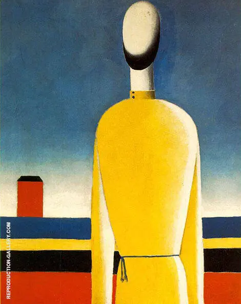 Half Figure in Yellow Shirt By Kazimir Malevich