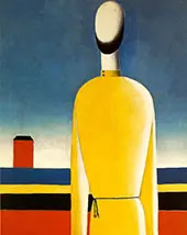 Half Figure in Yellow Shirt By Kazimir Malevich