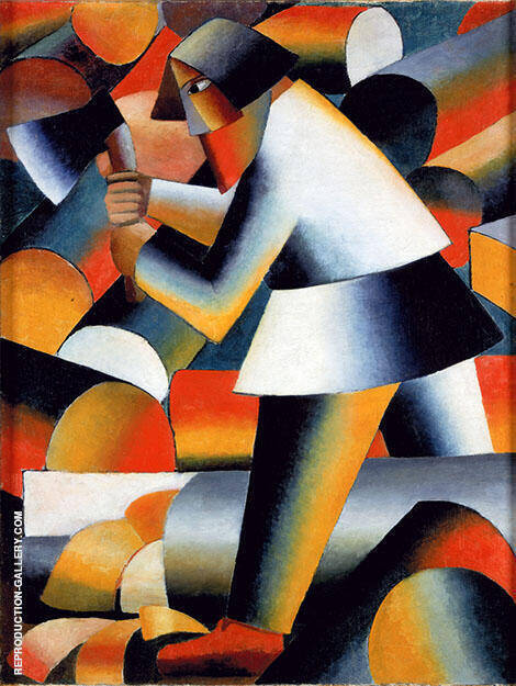 The Woodcutter 1912 by Kazimir Malevich | Oil Painting Reproduction