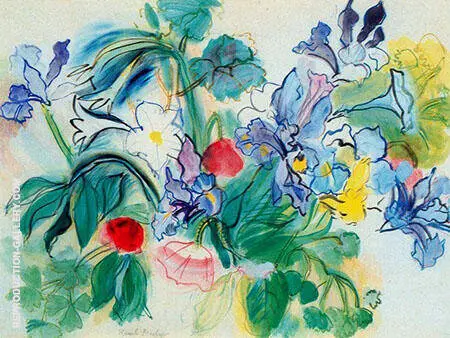 Bouquet of Lilies and Poppies By Raoul Dufy