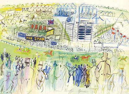 Epsom Le Champ de Courses vu des Tribunes By Raoul Dufy
