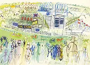 Epsom Le Champ de Courses vu des Tribunes By Raoul Dufy