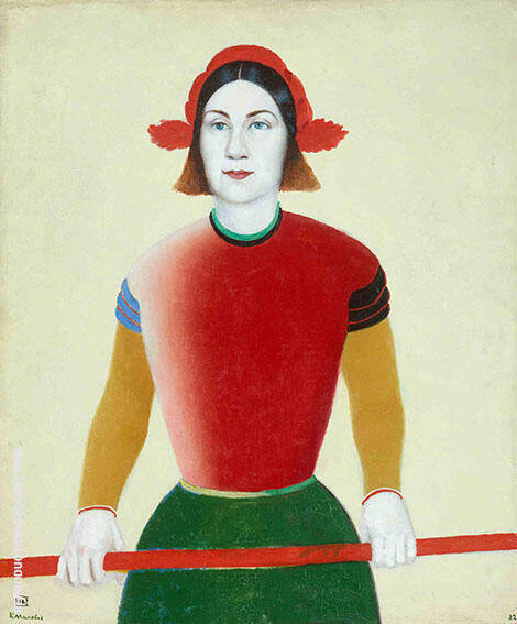 Girl with Red Pole1932 by Kazimir Malevich | Oil Painting Reproduction