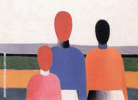 Three Female Figures By Kazimir Malevich