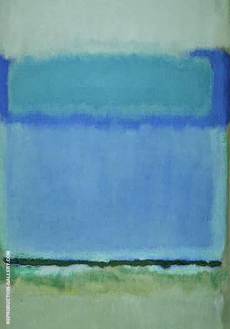 Blue and Green with Black Line By Mark Rothko (Inspired By)