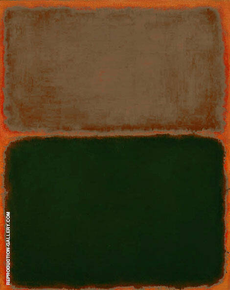 Green and Taupe on Orange | Oil Painting Reproduction