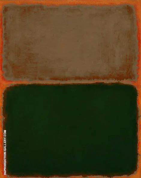 Green and Taupe on Orange By Mark Rothko (Inspired By)
