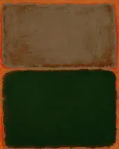 Green and Taupe on Orange By Mark Rothko (Inspired By)