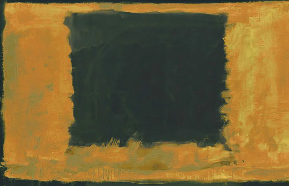 Black Rectangle over Orange By Mark Rothko (Inspired By)