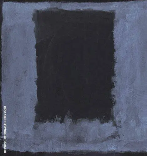Black Rectangle on Blue By Mark Rothko (Inspired By)