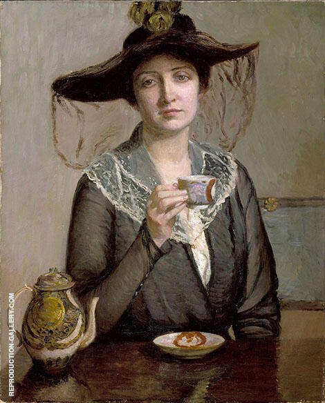 A Cup of Tea 1900 by Lilla Cabot Perry | Oil Painting Reproduction
