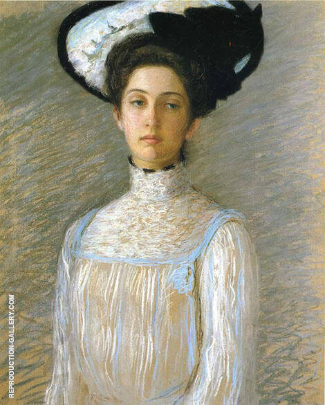 Alice in a White Hat 1904 by Lilla Cabot Perry | Oil Painting Reproduction