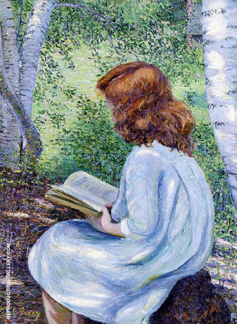 Child with Red hair Reading | Oil Painting Reproduction