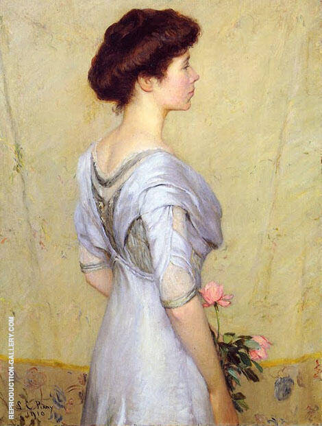 Pink Rose 1910 by Lilla Cabot Perry | Oil Painting Reproduction