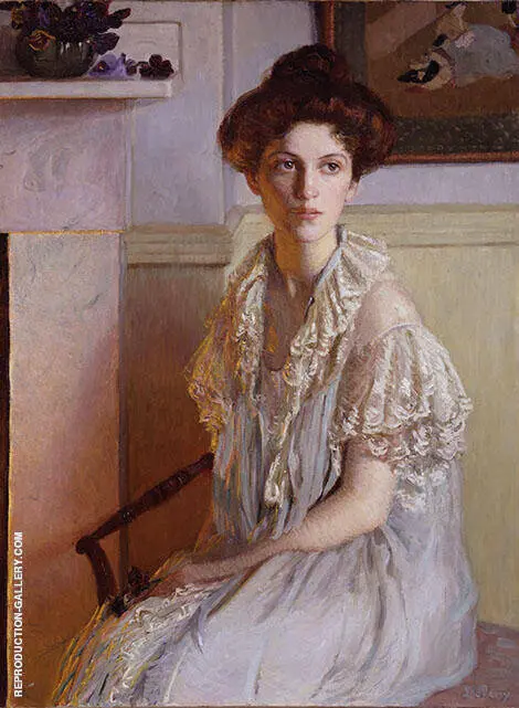 Lady with Bowl of Violets c1910 By Lilla Cabot Perry