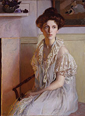Lady with Bowl of Violets c1910 By Lilla Cabot Perry