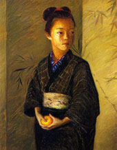 Portrait of a Young Girl with an Orange 1901 By Lilla Cabot Perry