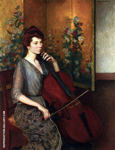 The Cellist by Lilla Cabot Perry | Oil Painting Reproduction