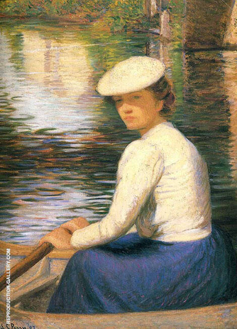 In a Boat 1907 by Lilla Cabot Perry | Oil Painting Reproduction