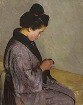 Japanese Lady Sewing c1900 By Lilla Cabot Perry