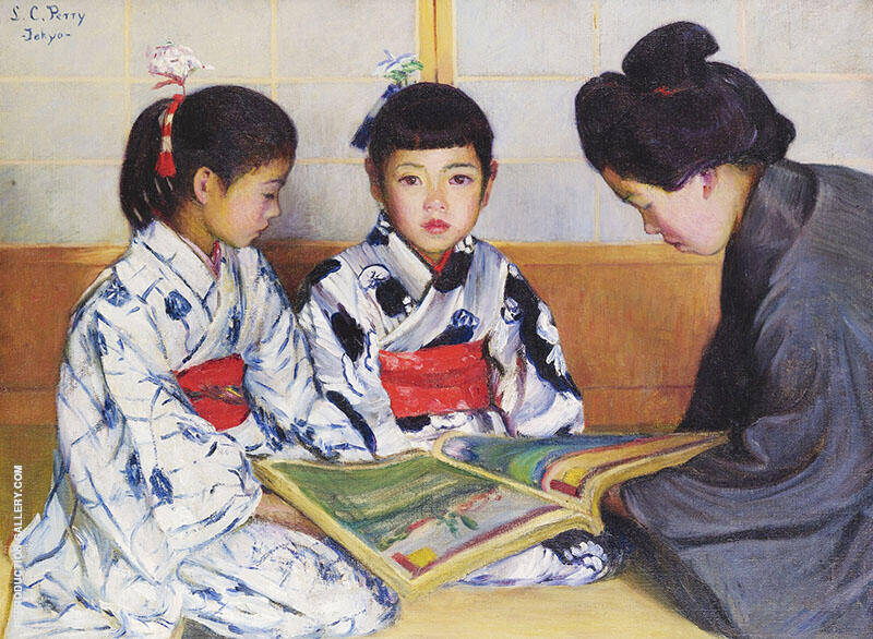 Japanese Children and the Picture Book | Oil Painting Reproduction