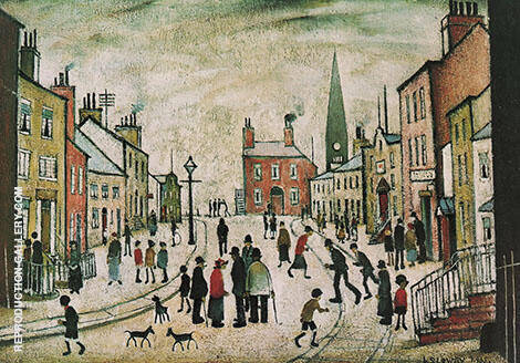 A Lancashire Village 1935 by L-S-Lowry | Oil Painting Reproduction
