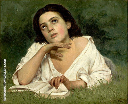 Girl with a Book 1850 | Oil Painting Reproduction