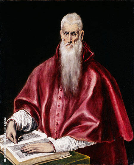 Saint Jerome as Scholar by El Greco | Oil Painting Reproduction
